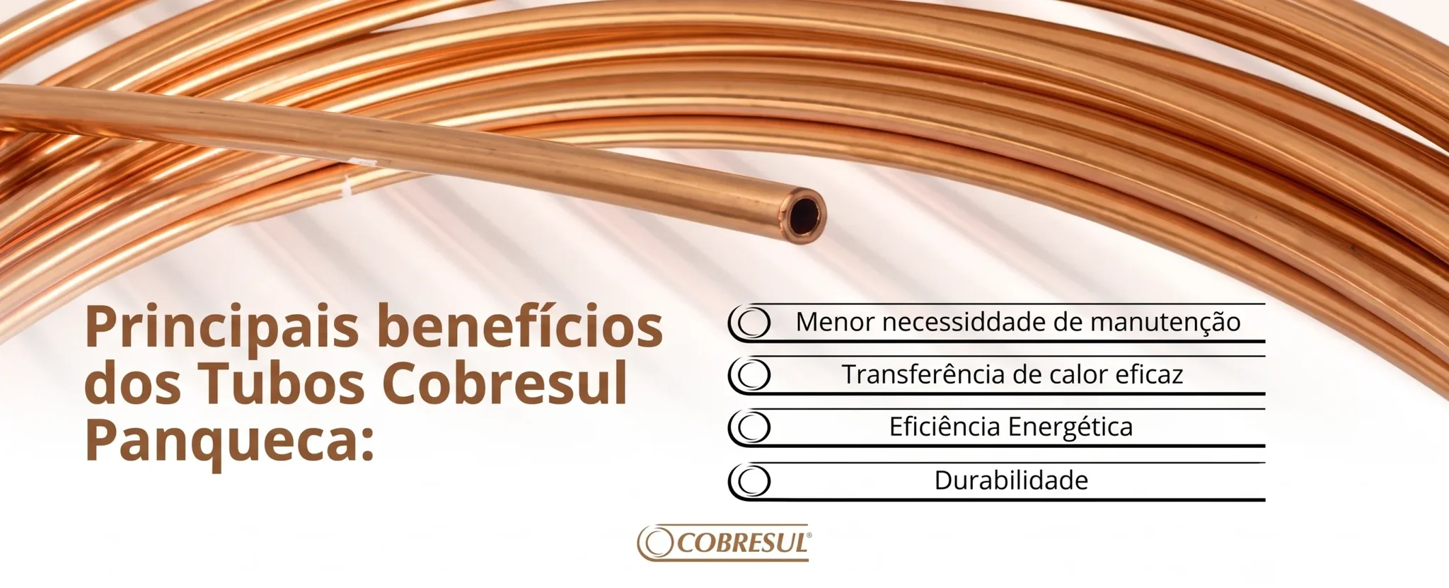 Coiled copper pancake tubing for HVAC highlighting benefits like durability and energy efficiency.